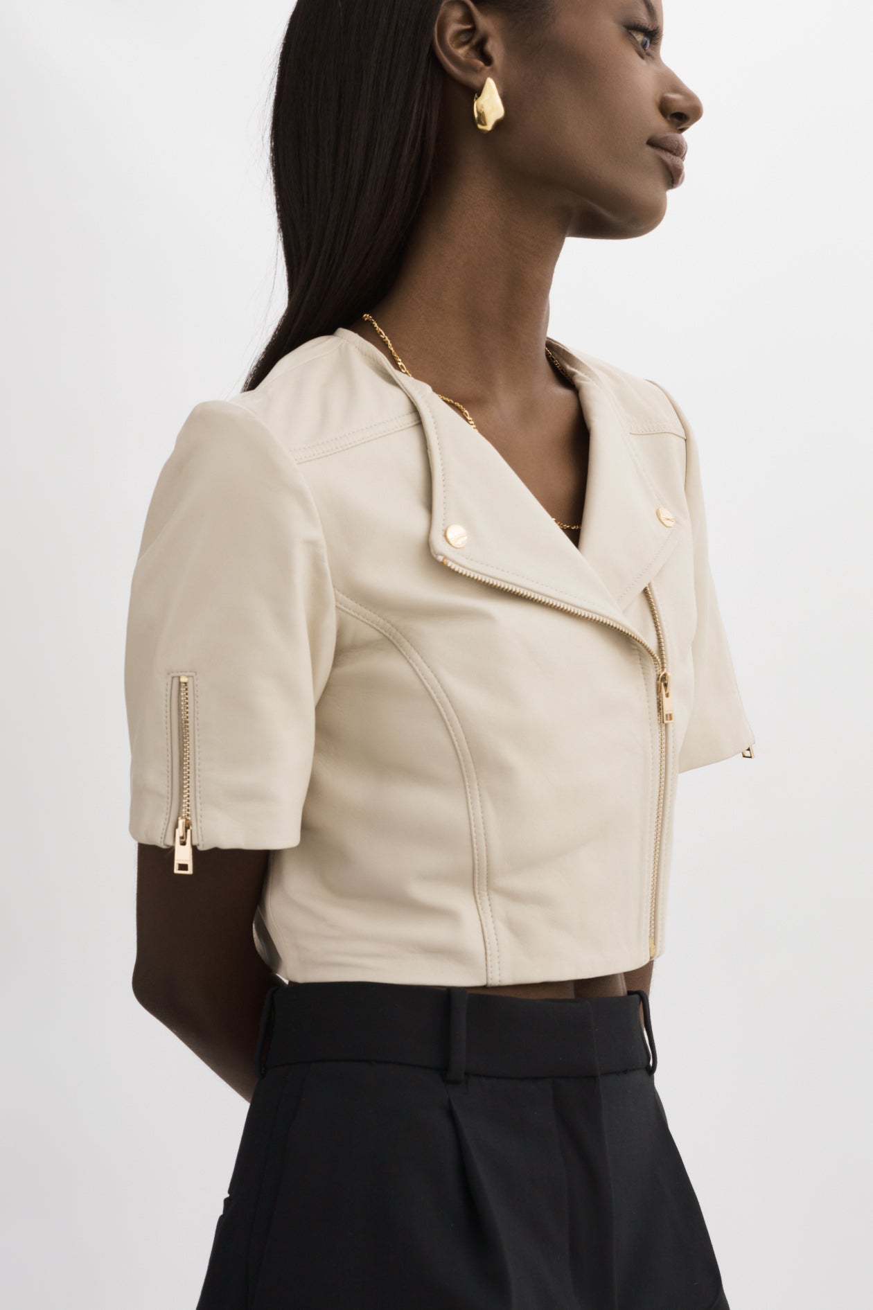 KIRSI OR | Blouson biker cuir