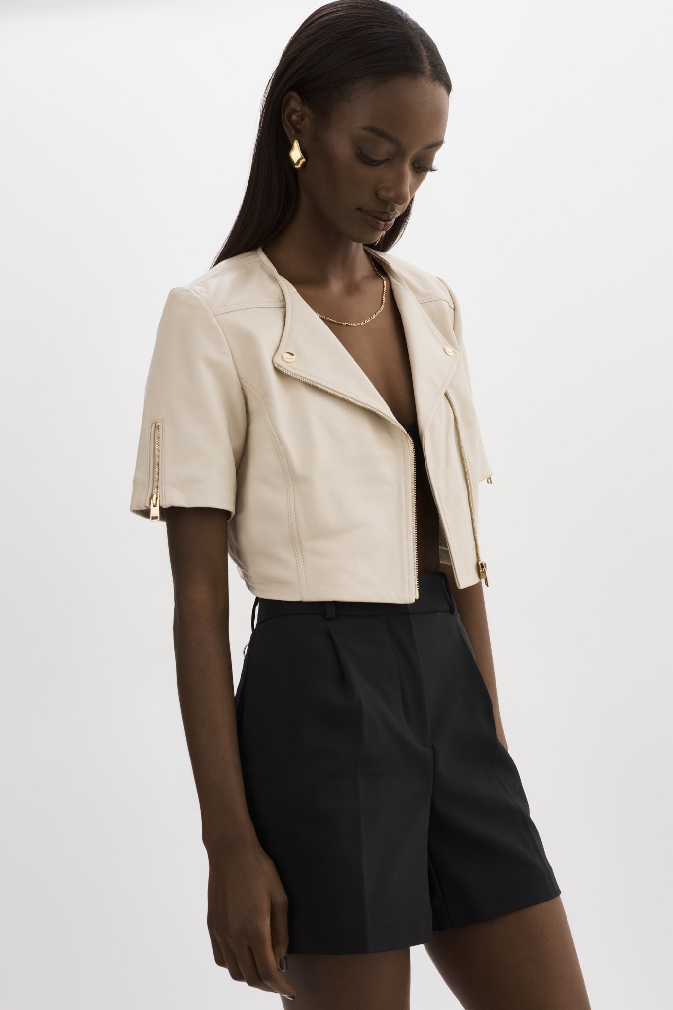 KIRSI OR | Blouson biker cuir