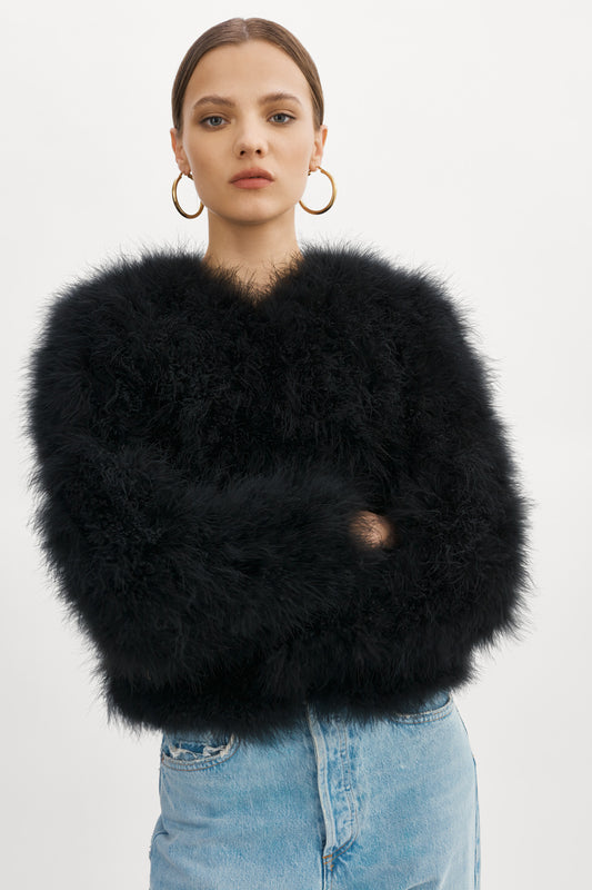 Zoey ostrich on sale feather jacket