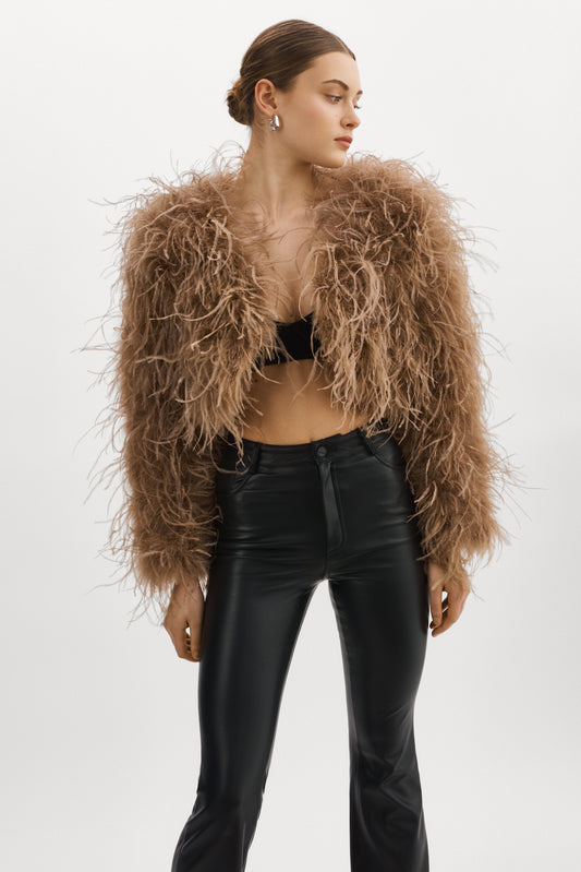 HALLIE | Ostrich Feather Jacket