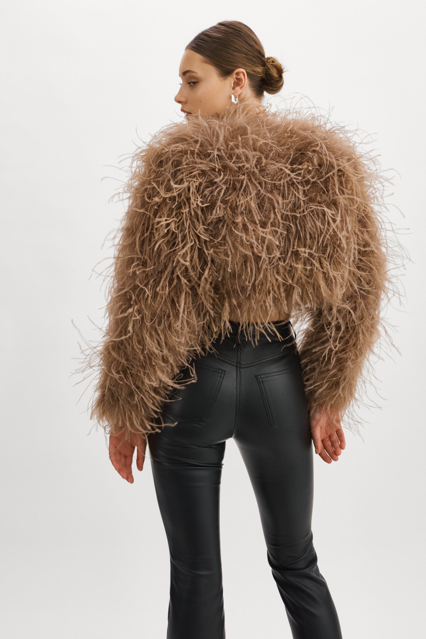 Faux ostrich 2025 feather jacket