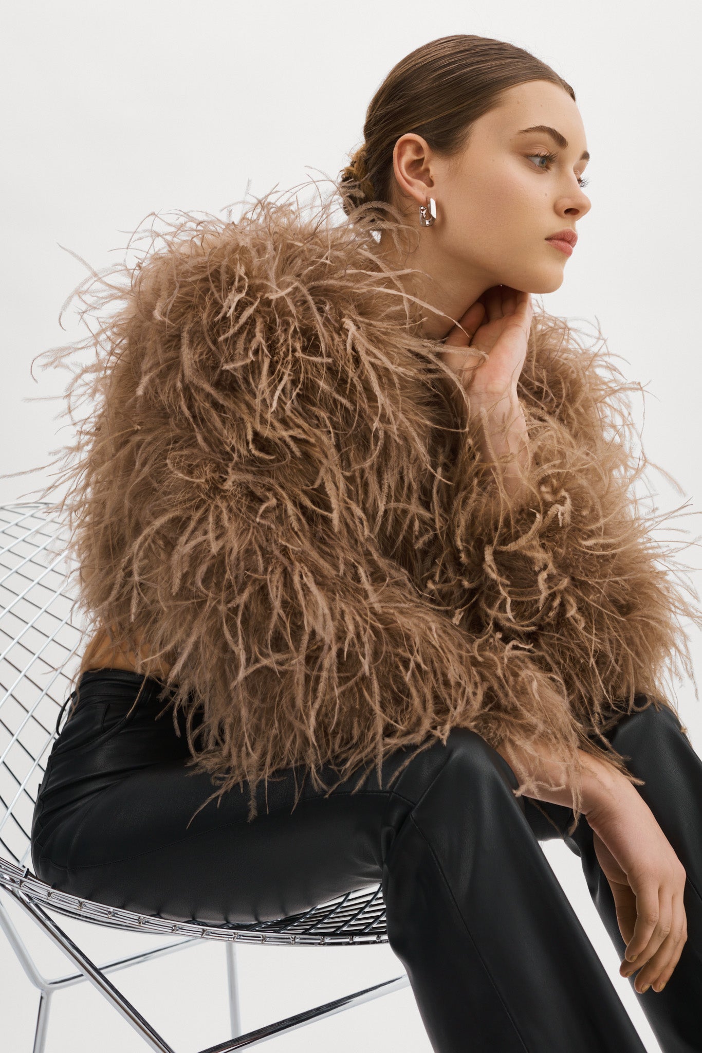 Lamarque Hallie | Ostrich Feather Jacket, Black / L