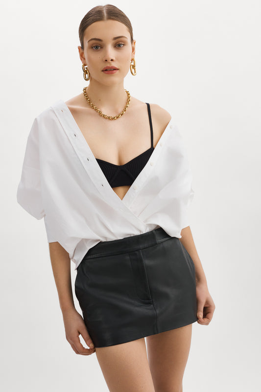 INAYA | Leather Micro Mini Skirt