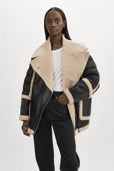 LISA | Oversized Mixed Media Cocoon Jacket