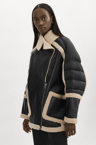 LISA | Oversized Mixed Media Cocoon Jacket