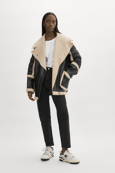 LISA | Oversized Mixed Media Cocoon Jacket