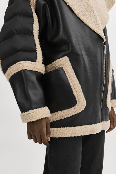 LISA | Oversized Mixed Media Cocoon Jacket
