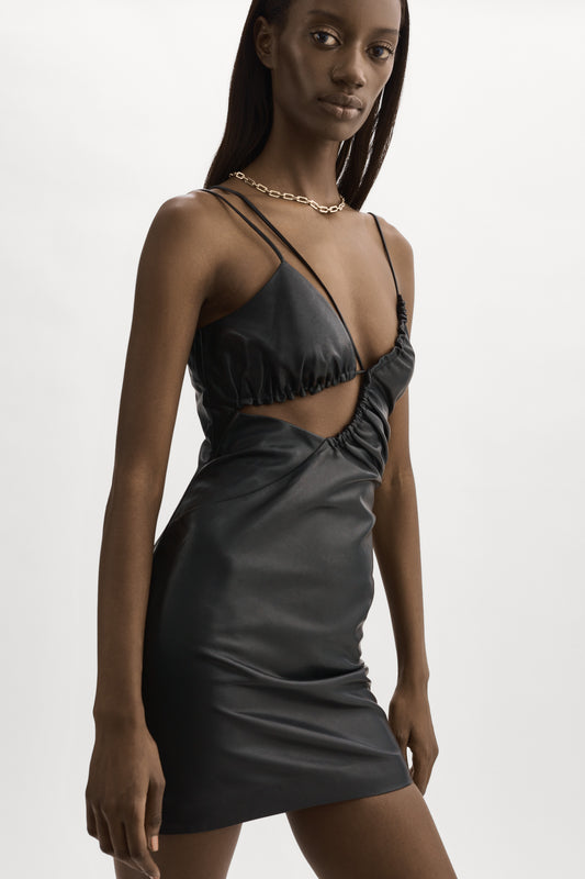 Nadia | Leather Mini Dress