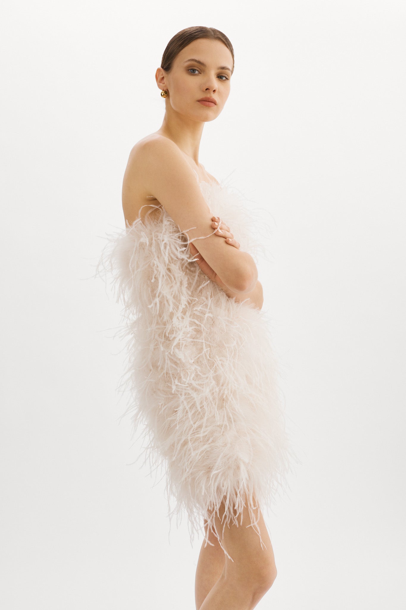 Fashion and Textile Museum - #detailoftheday Ostrich feather dress 2016   Tulle, ostrich feathers Designed by Nicholas Oakwell, the RSN was asked to  help work this dress on a very tight timescale.