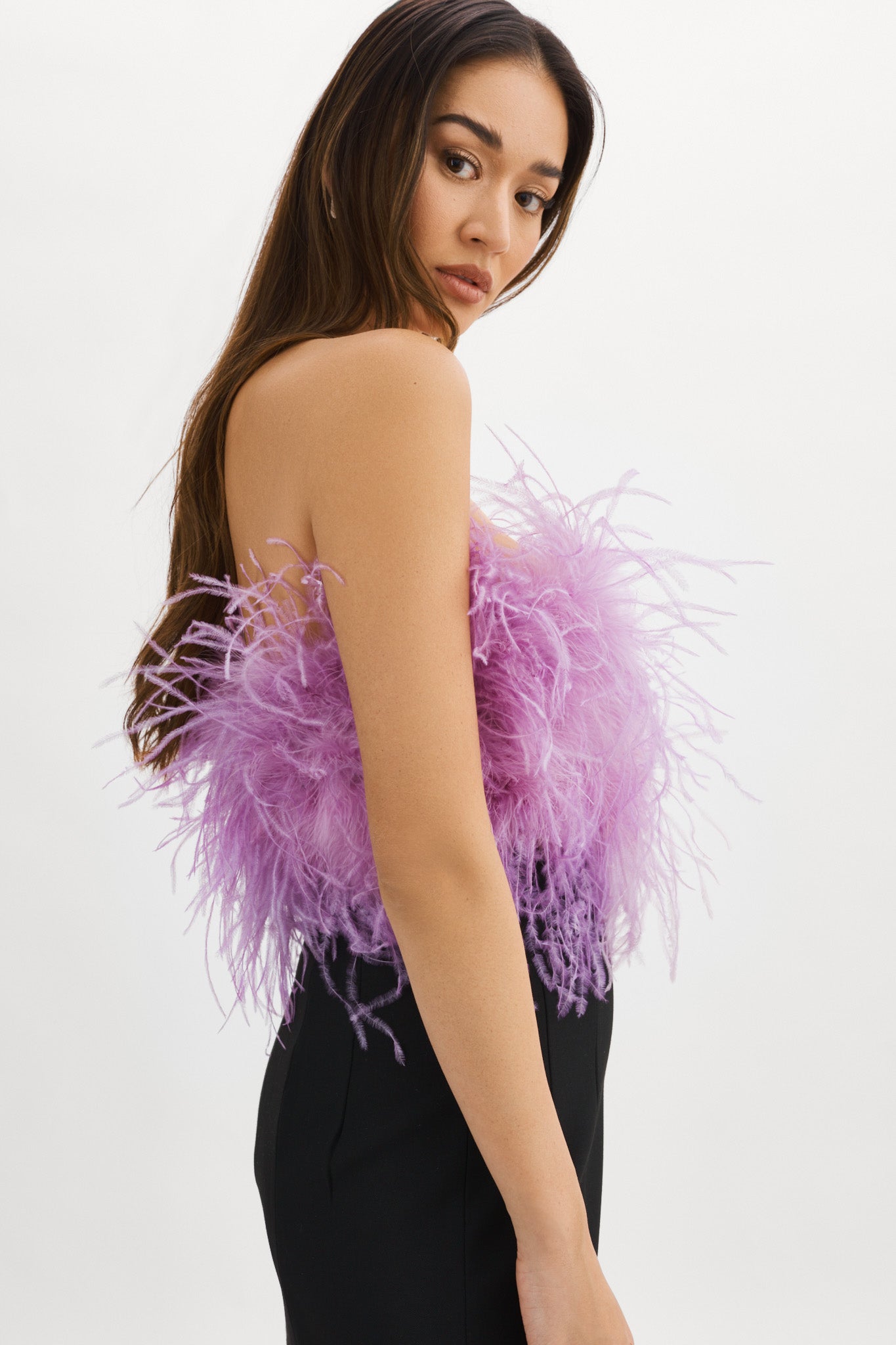 ZAINA | Feather Bustier - Lilac / XXS