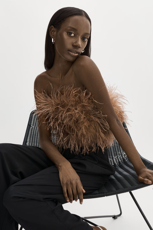 ZAINA | Bustier de plumes