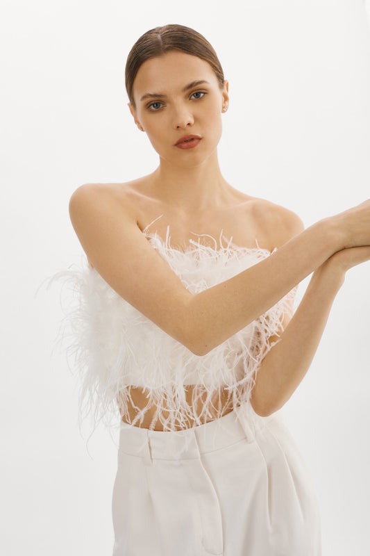 ZAINA | Bustier de plumes