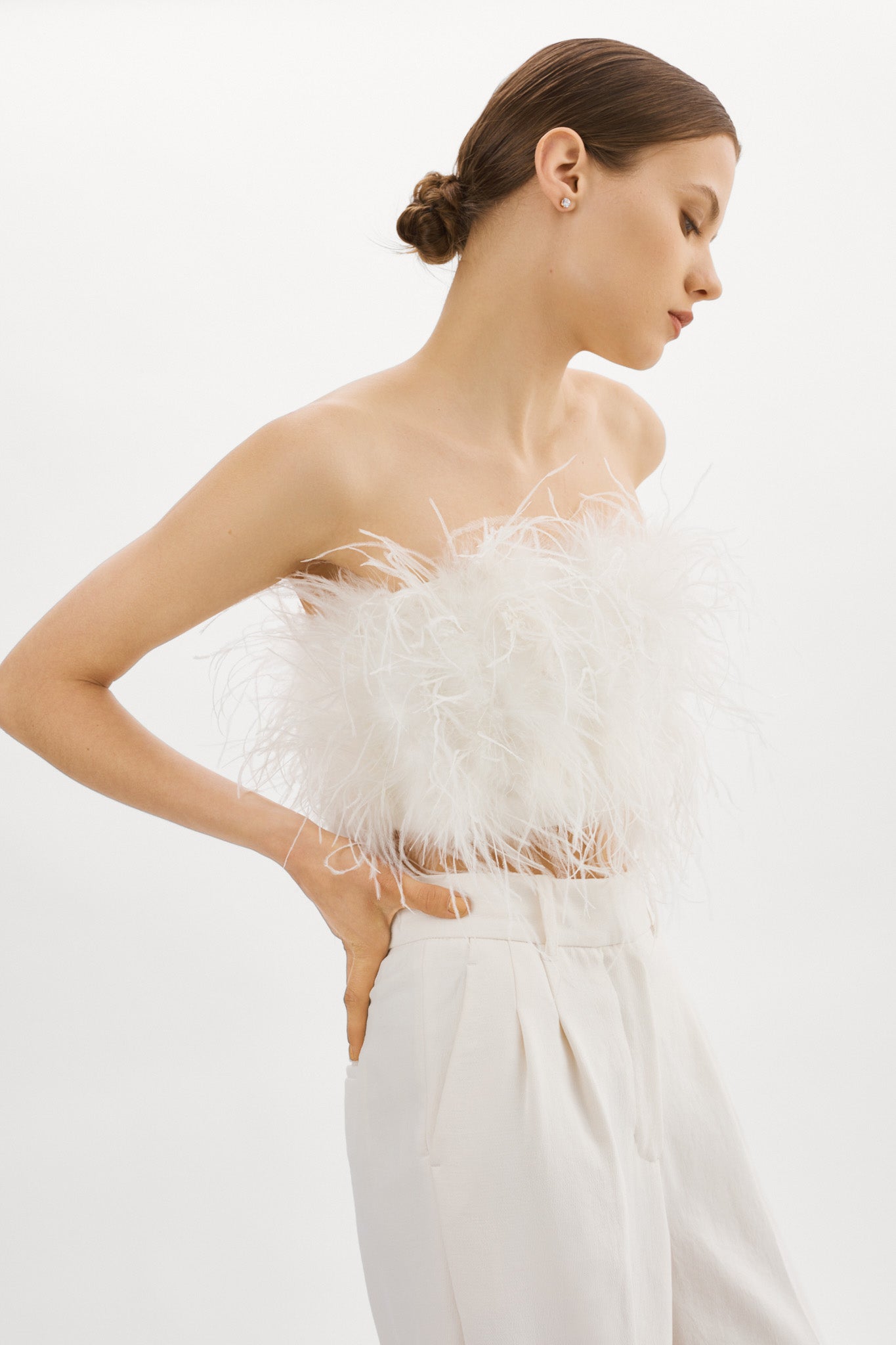ZAINA | Bustier de plumes