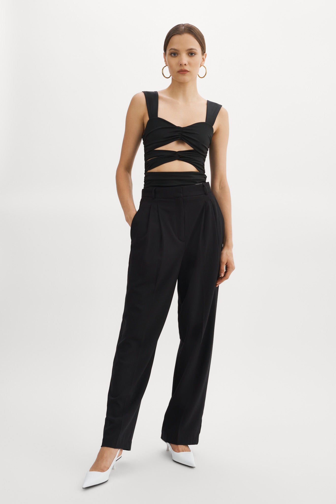 ZEELA | Ruched Cutout Cami
