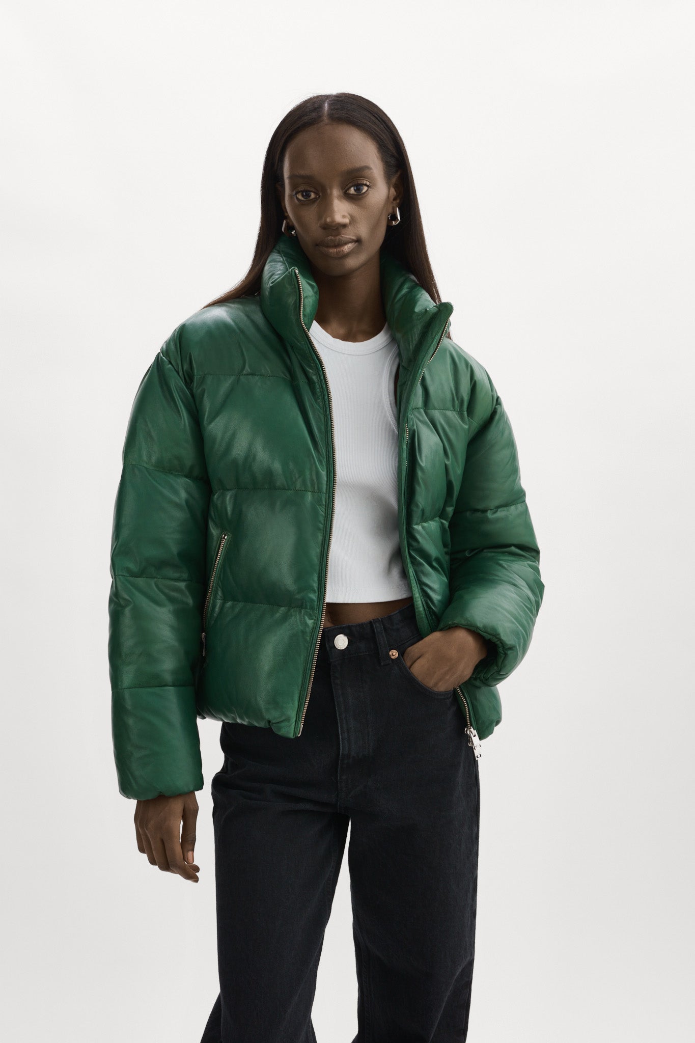 IRIS | Leather Puffer Jacket – LAMARQUE