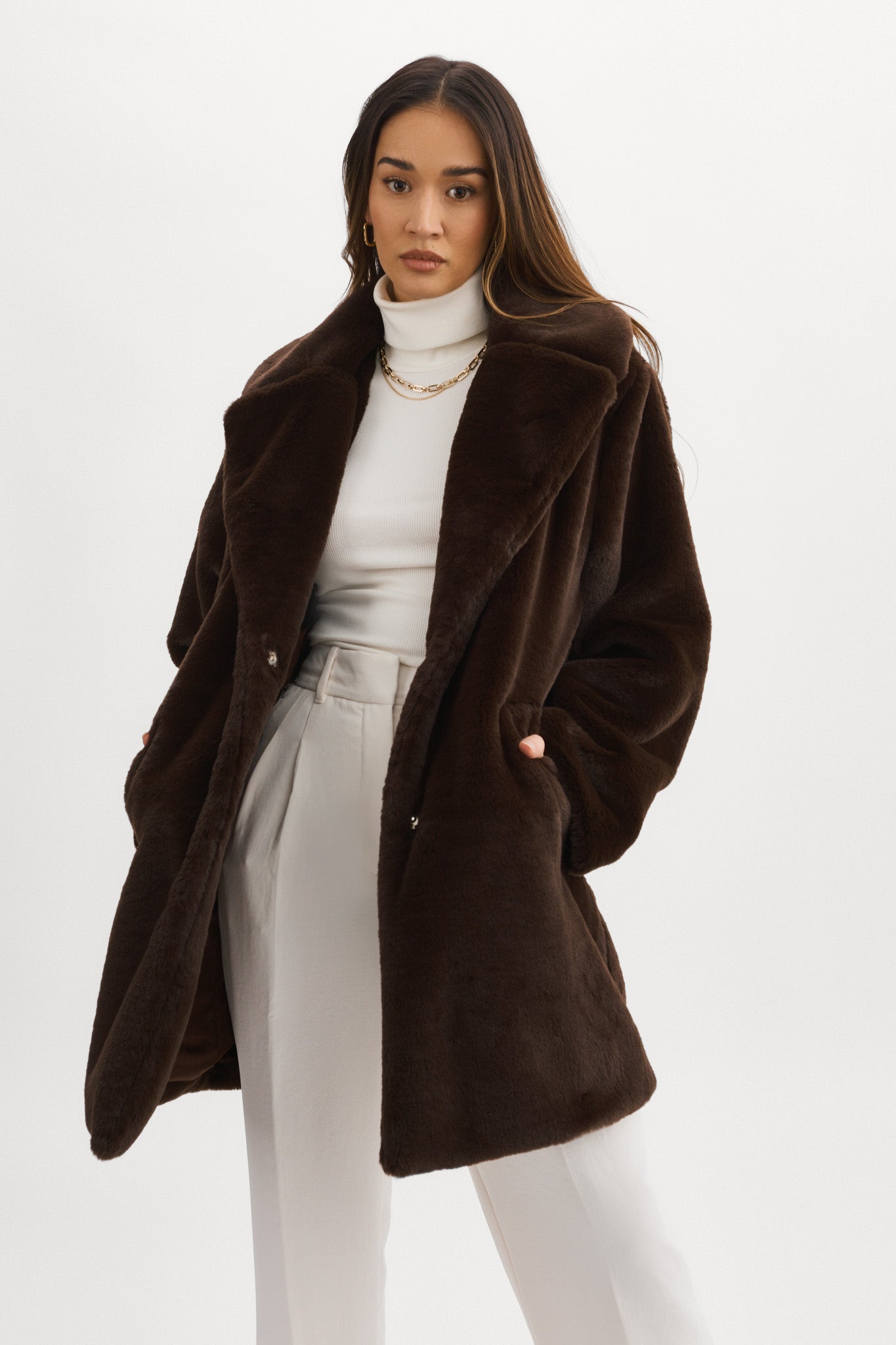 LINNEA | Faux Fur Coat – LAMARQUE