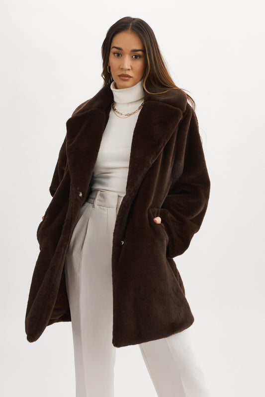 LINNEA | Manteau en fausse fourrure