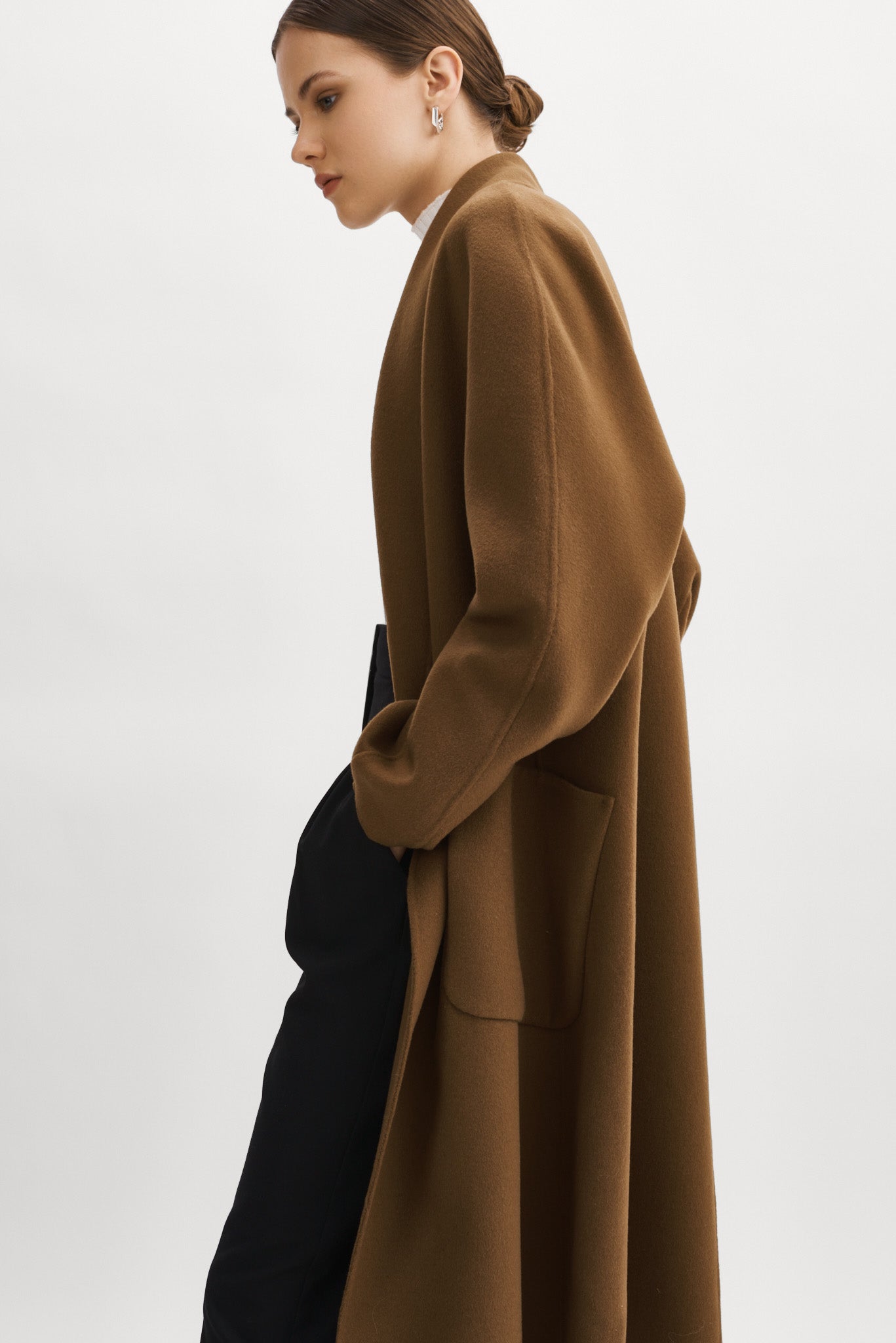 Vince high collar best sale v neck coat