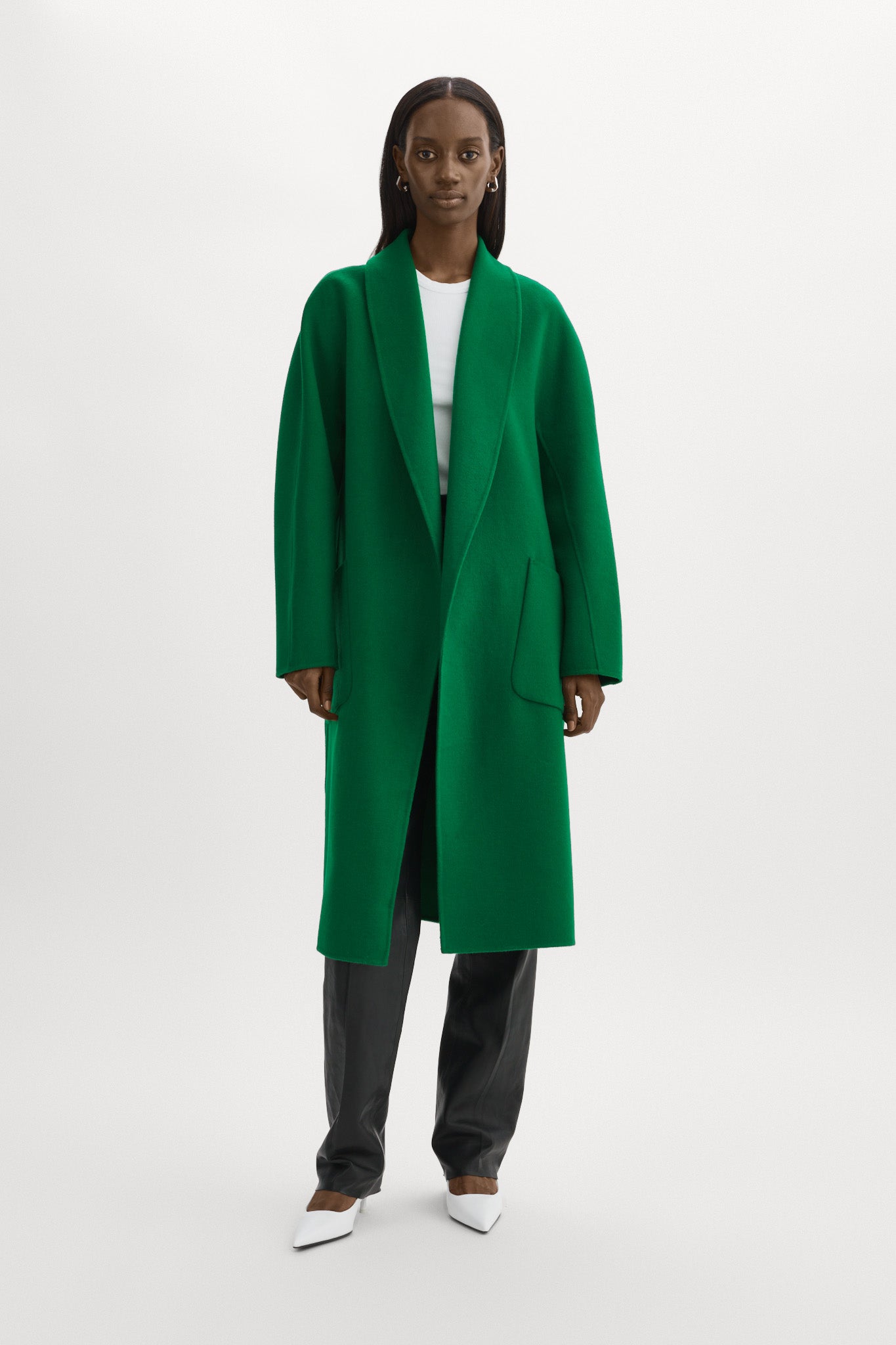 THARA | Shawl Collar Wool Coat – LAMARQUE