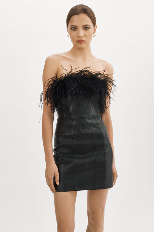JACINDA | Leather Bustier Dress