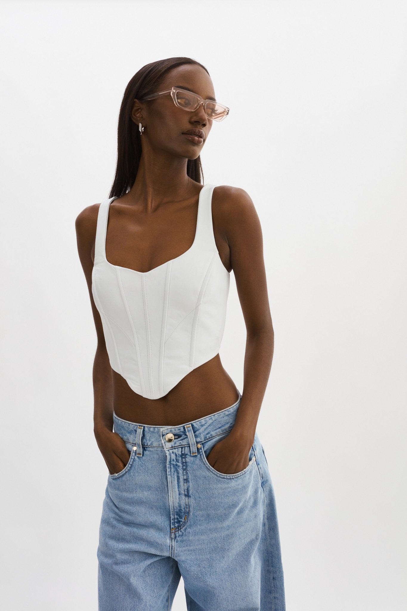 TABIA | Leather Corset Top