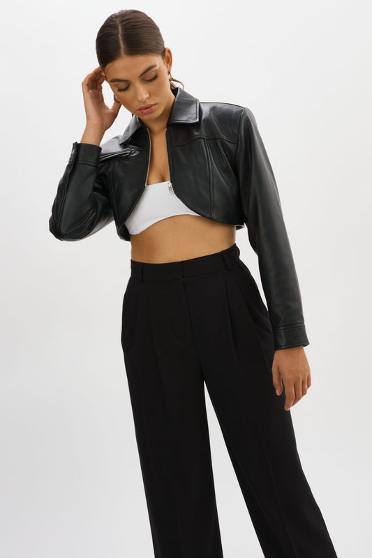 BRIELLE | Leather Crop Jacket