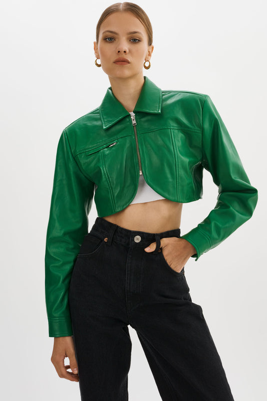 BRIELLE | Leather Crop Jacket