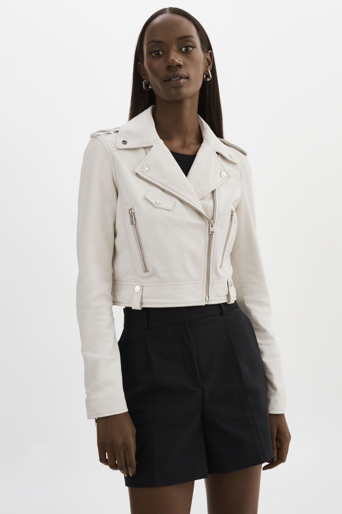 CIARA | Veste motard courte en cuir