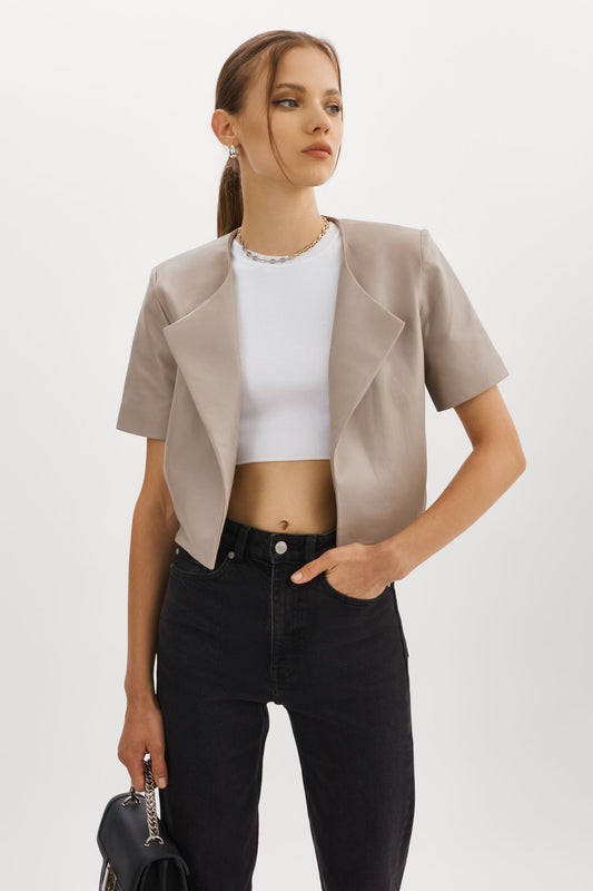 DARIA | Cropped Leather Jacket
