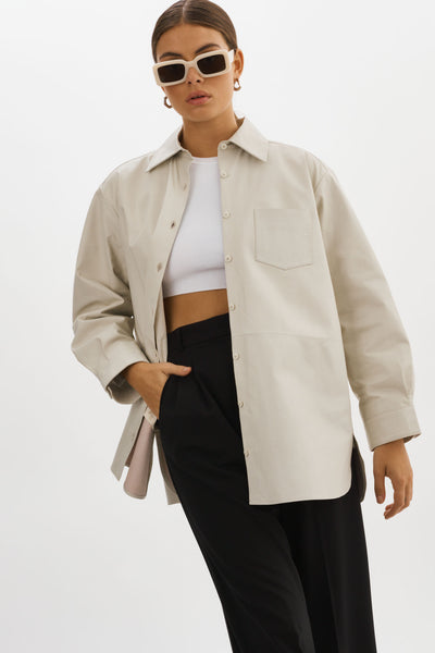 Estelle | Leather Oversized Shirt – LAMARQUE