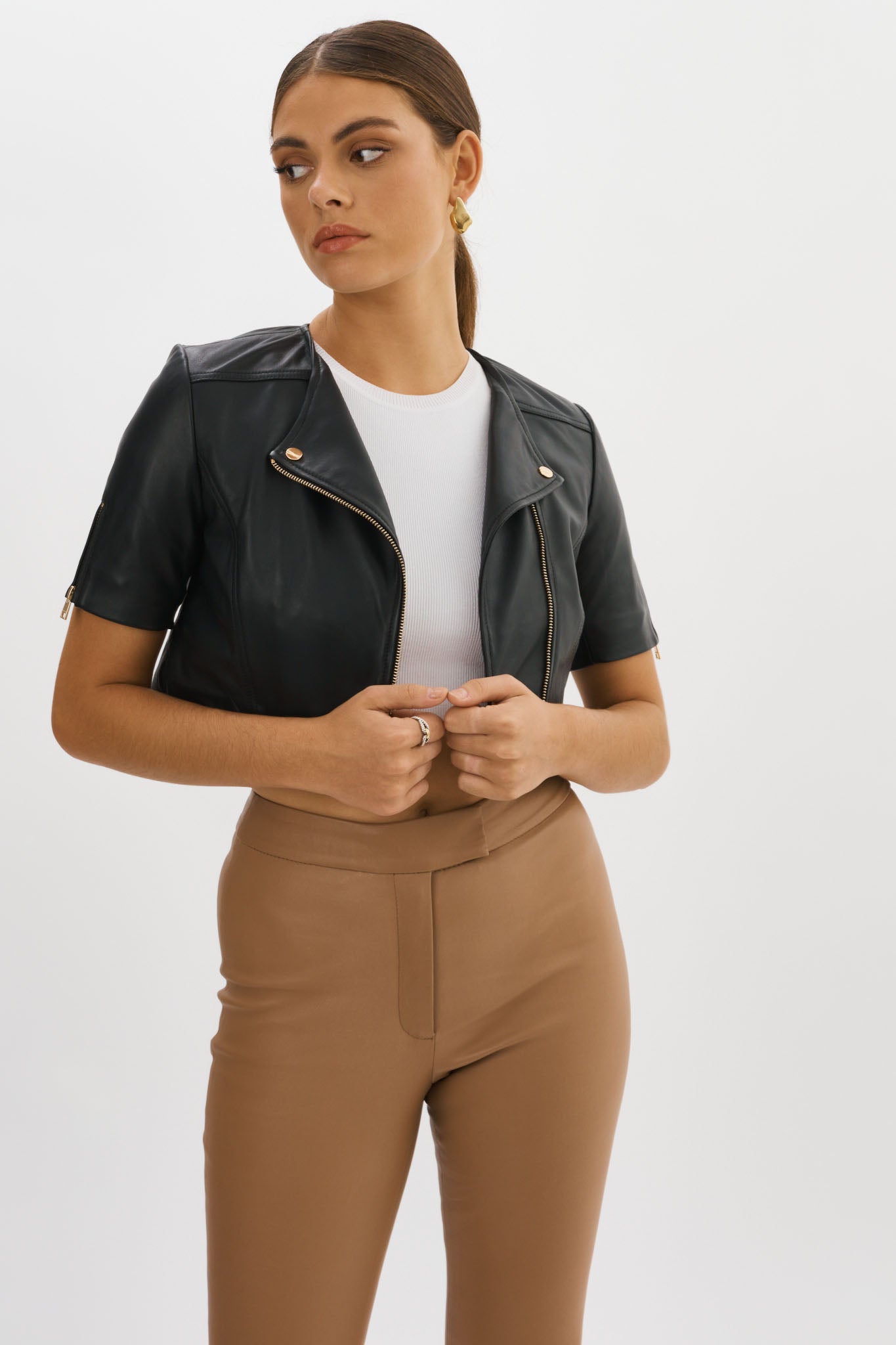 KIRSI OR | Blouson biker cuir