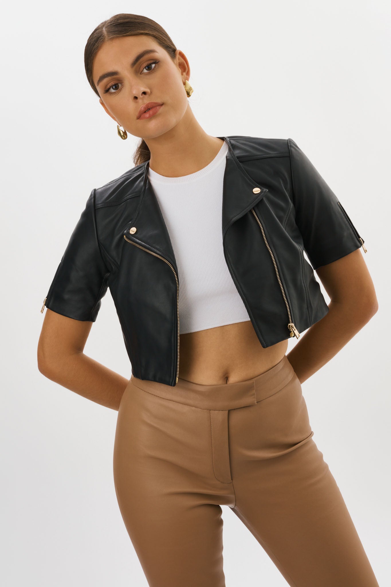 KIRSI OR | Blouson biker cuir