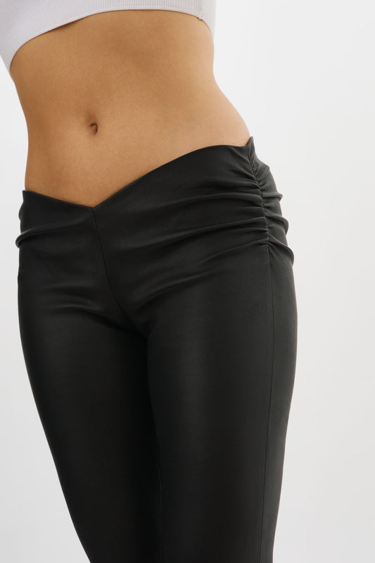 NADDA | Pantalon taille basse en cuir