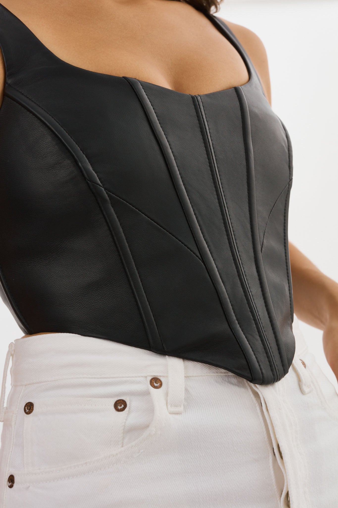 TABIA  Leather Corset Top – LAMARQUE