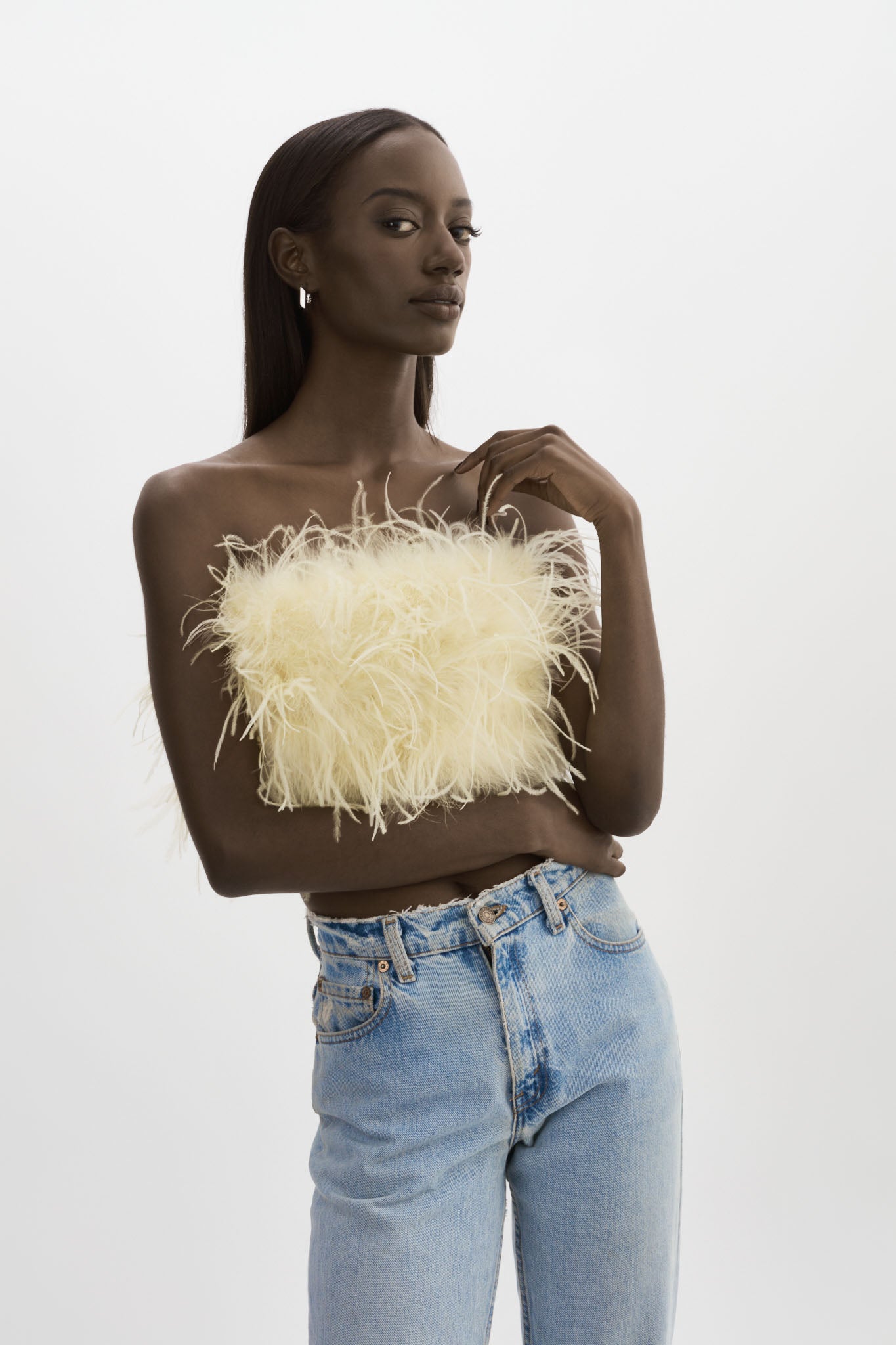 ZAINA | Bustier de plumes
