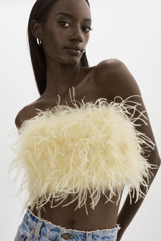 ZAINA | Bustier de plumes