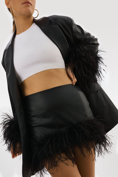 MAGNOLIA | Feather Trim Mini Skirt