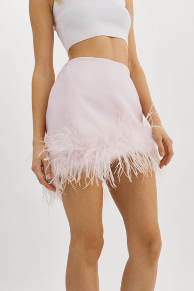 MAGNOLIA | Feather Trim Mini Skirt