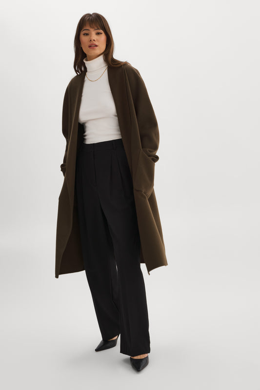 THARA | Shawl Collar Wool Coat