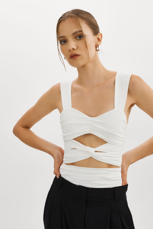 ZEELA | Ruched Cutout Cami