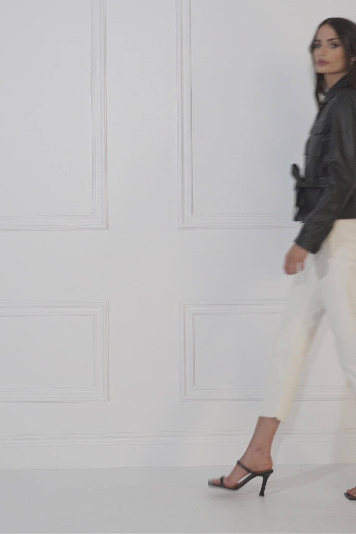 CHERICE Veste en cuir noir